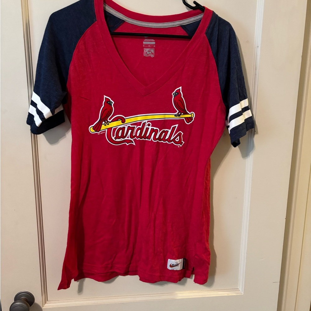 Nike Red and Blue Short Sleeve Tee Casual Athletic Style